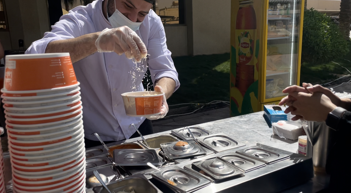 Close-up of the pasta served