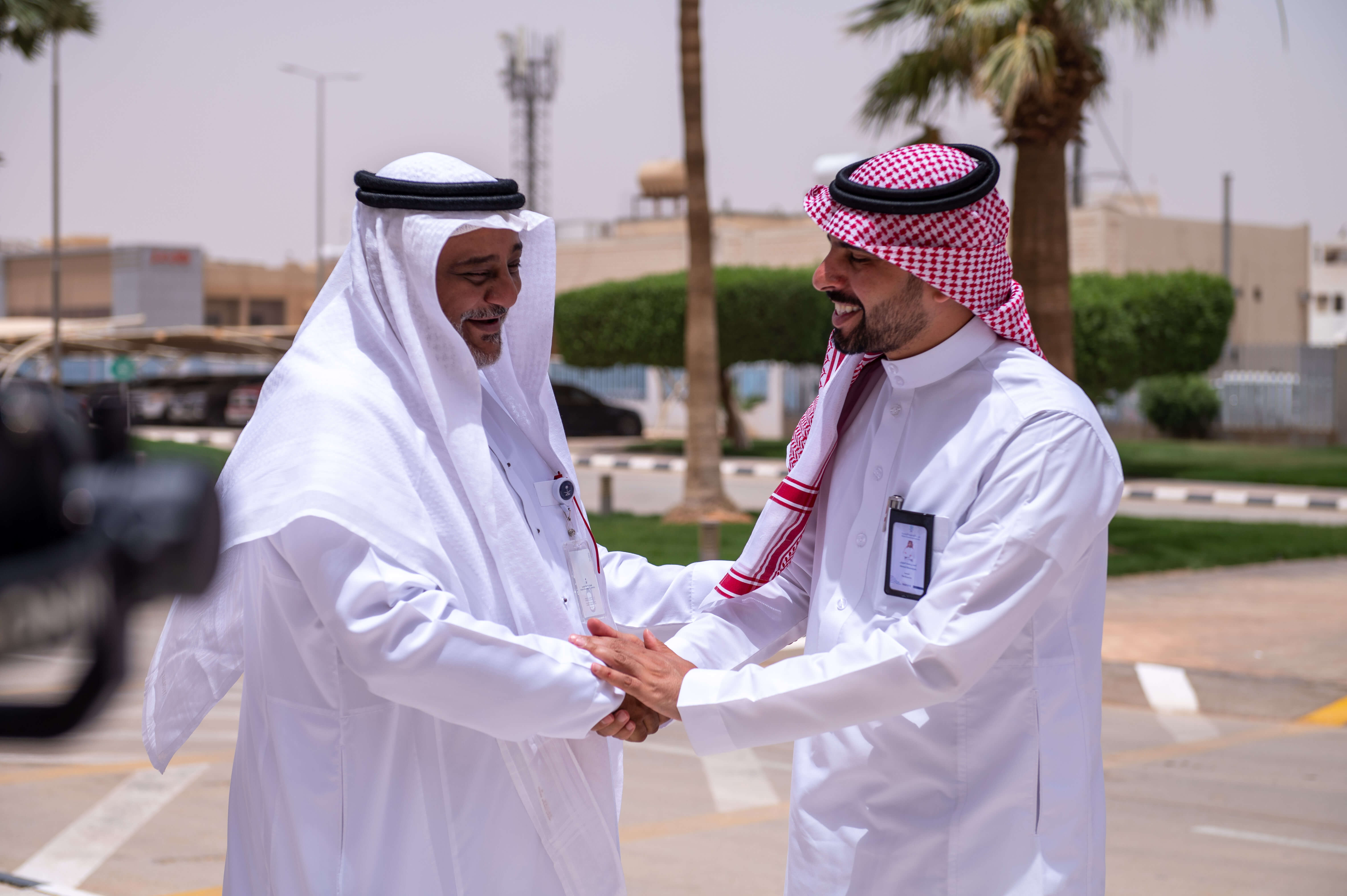 His Excellency the Governor greets one of the Authority’s employees