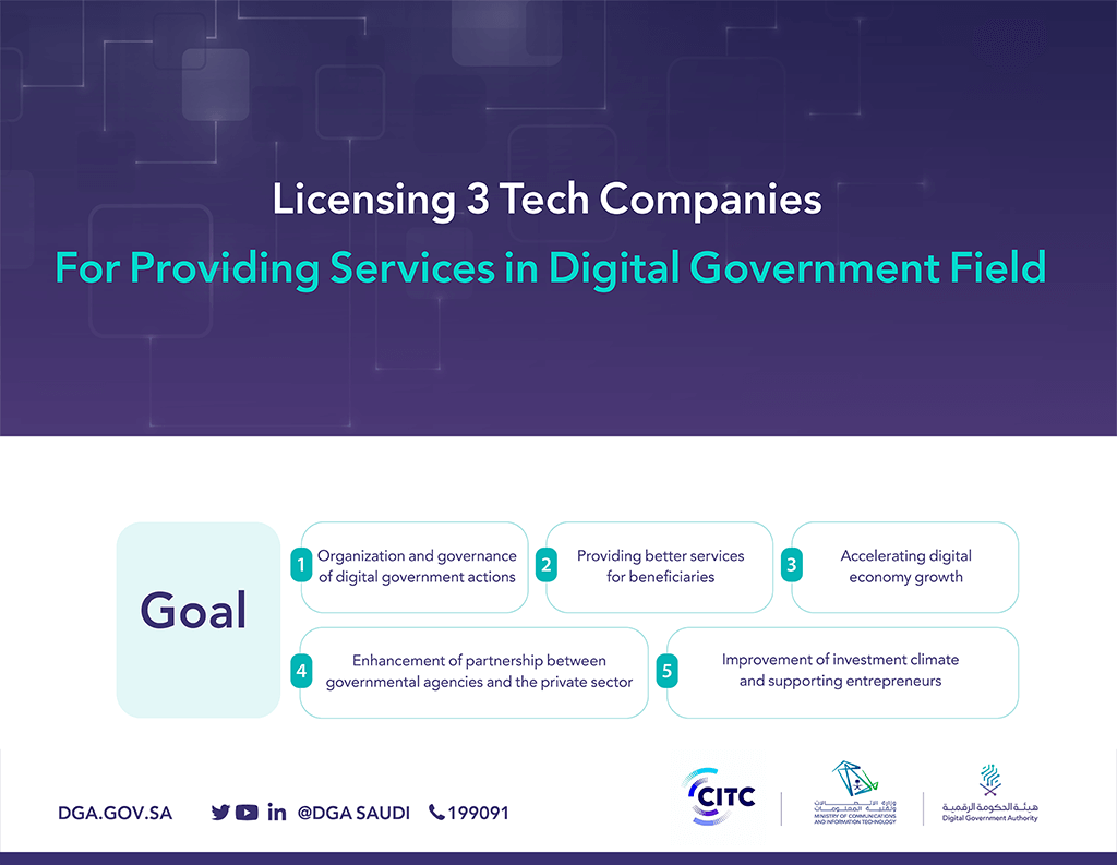 The Digital Government Authority Licenses for Digital Government Business to 3 Technology Companies