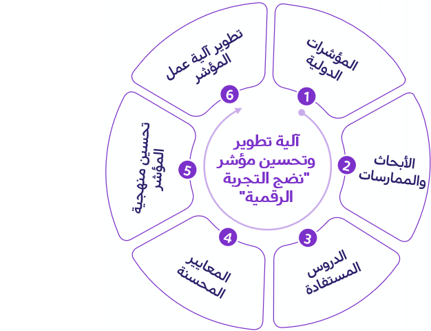 صورة تحتوي على معلمومات آلية تطوير وتحسين مؤشر "نضج التجربة الرقمية"