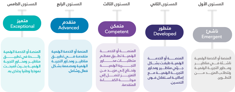 تصنيف مستويات نضج التجربة الرقمية